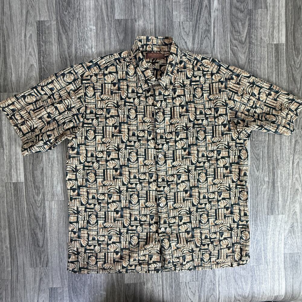Vintage Tori Richard Abstract Print Hawaiian Shirt Mens XL Made in USA